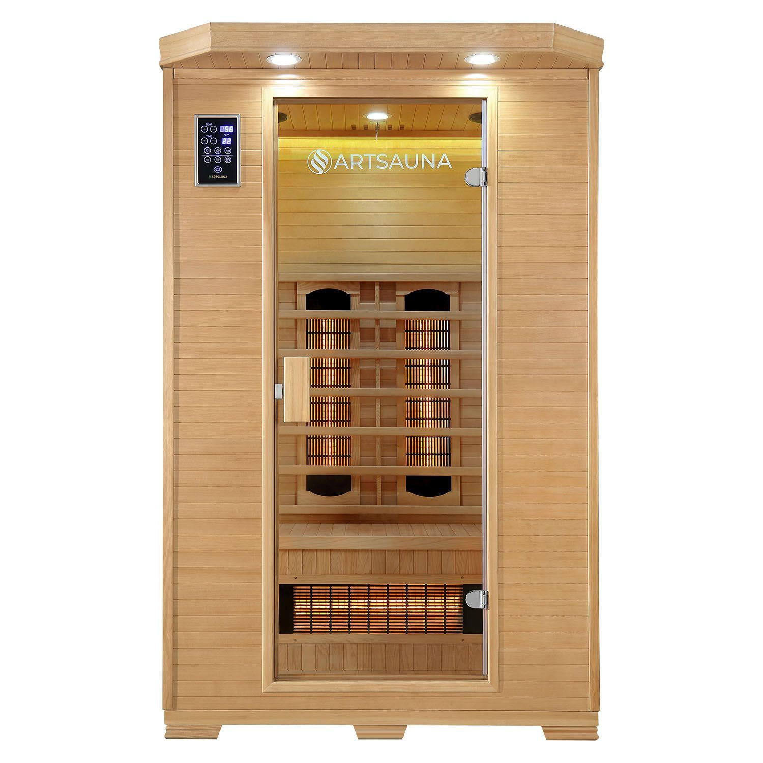 INFRAROTKABINE Oslo mit Vollspektrumstrahlern & Hemlockholz - Naturfarben, Holz (120/190/100cm) - Artsauna