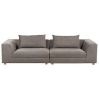 3-SITZER-SOFA braun mit Kissen Lermon - Braun, Textil (260/59/100cm) - Beliani