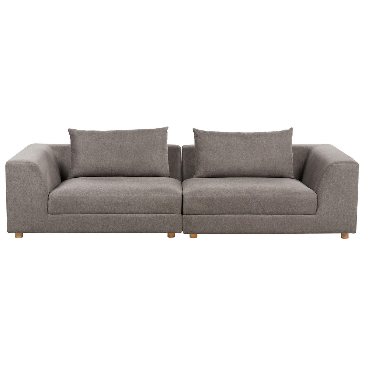 3-SITZER-SOFA braun mit Kissen Lermon - Braun, Textil (260/59/100cm) - Beliani