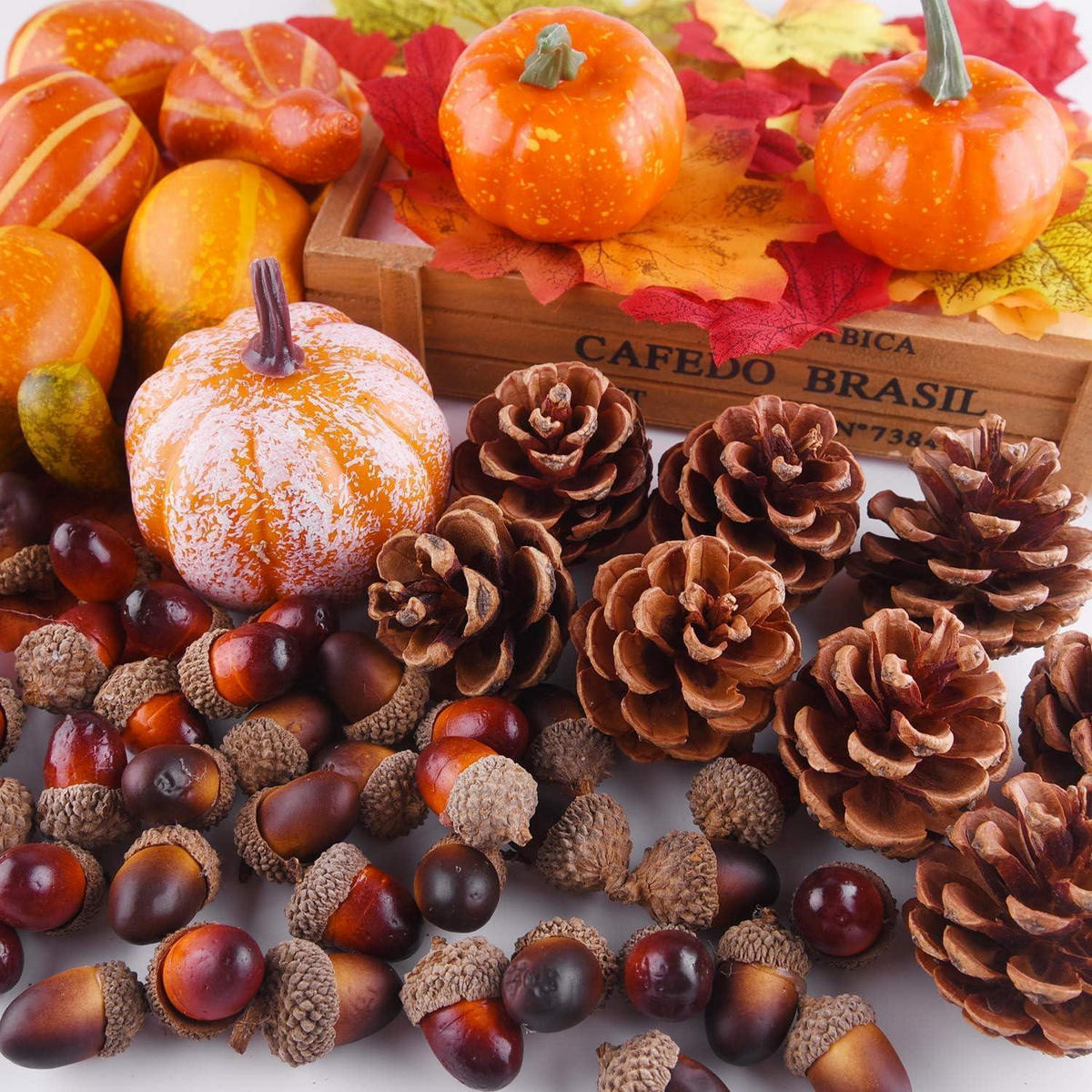 HERBSTDEKORATION Set 96-teilig - Multicolor, Kunststoff (10cm)