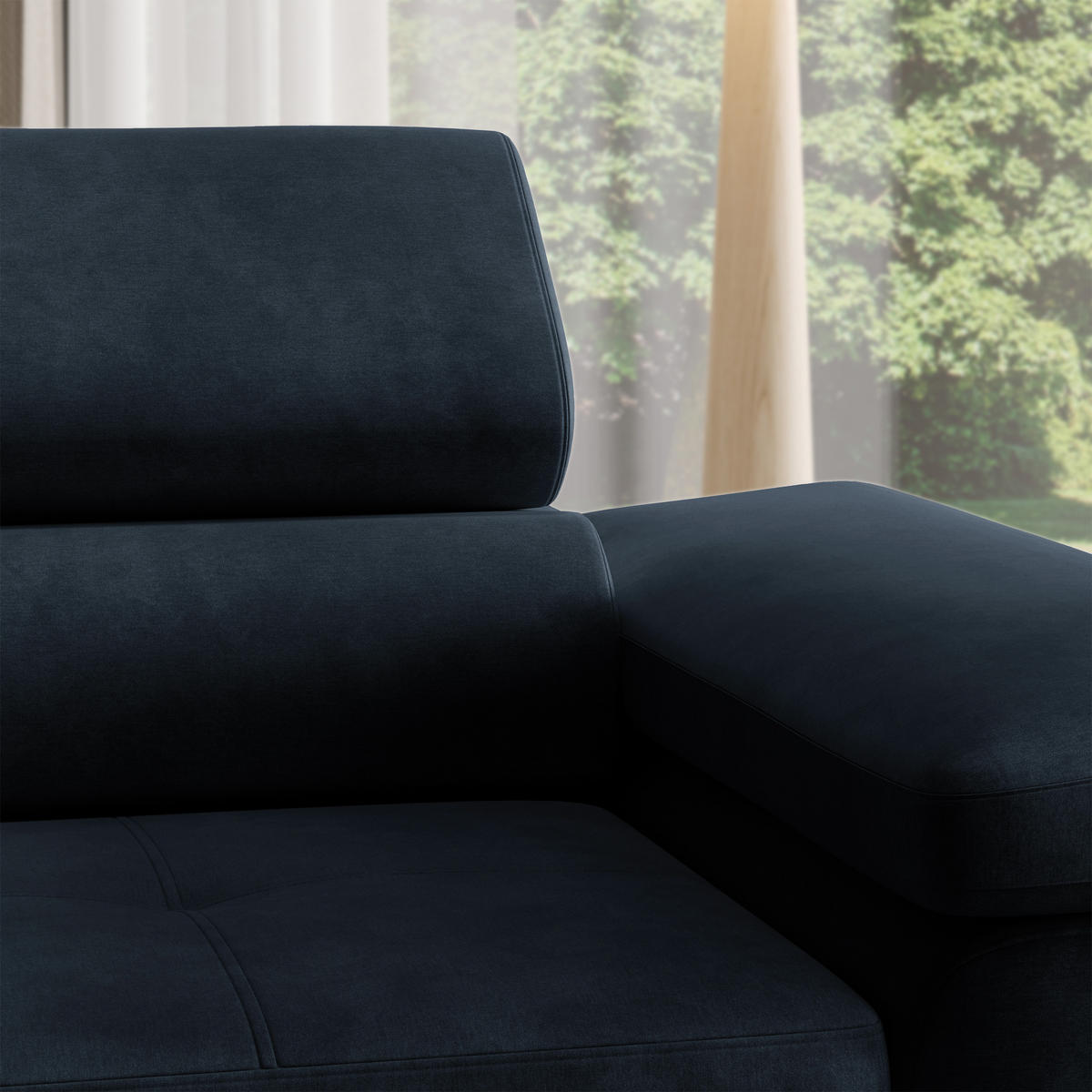 MASSENO Relaxační Křeslo CALVO, Velurová látka Černá - černá, kompozitní dřevo (133/87/98cm) - MASSENO