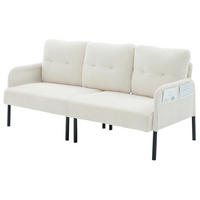SOFA Dreisitzer mit Seitentasche ca. 171 x 72 x 80 cm Cord Beige - Beige, Textil (171/80/72cm) - IVMEU