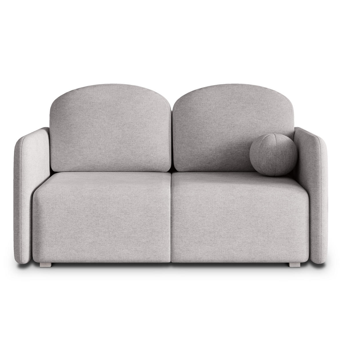 POHOVKA SUVI II, Opletená látka NEVE, Světle šedá - šedá/světle šedá, kompozitní dřevo/textil (153/85/90cm) - MASSENO