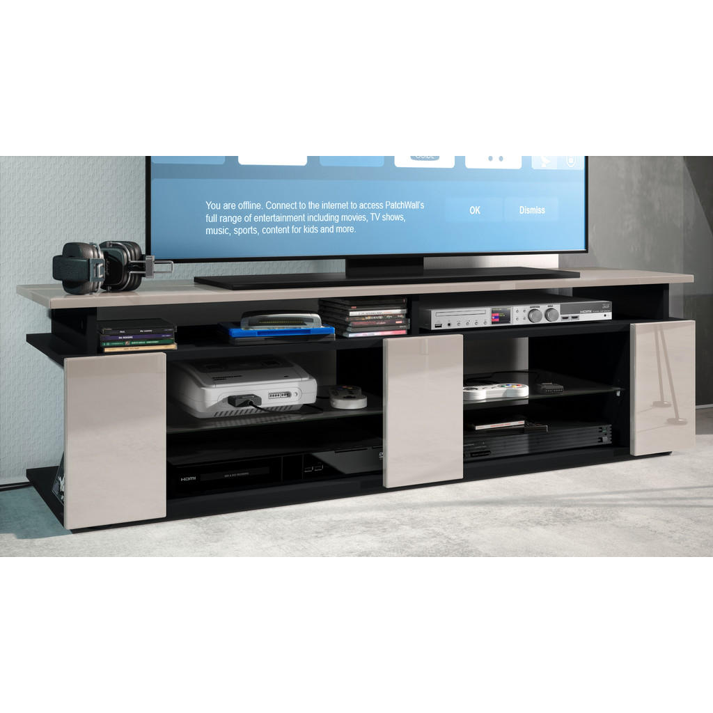 Thumbnail - Vladon Lowboard, Sand, Holzwerkstoff, 138.5x39x39 cm, Wohnzimmer, Wohnwände, Lowboards, Lowboards stehend