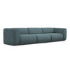 4-SITZER-SOFA Strukturstoff Stoff Blau - Blau/Blaugrau, Kunststoff/Textil (319/70/89cm) - Makamii