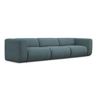 4-SITZER-SOFA Strukturstoff Stoff Blau - Blau/Blaugrau, Kunststoff/Textil (319/70/89cm) - Makamii