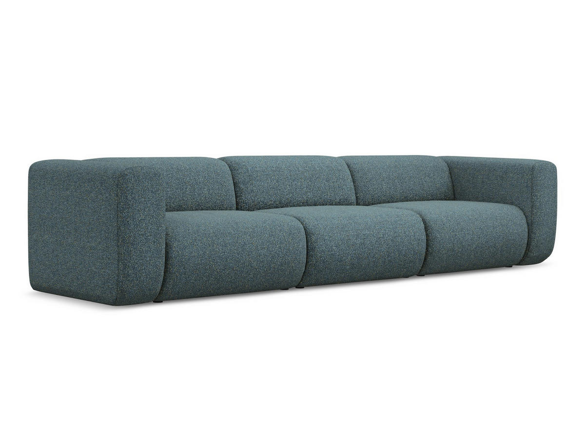4-SITZER-SOFA Strukturstoff Stoff Blau - Blau/Blaugrau, Kunststoff/Textil (319/70/89cm) - Makamii