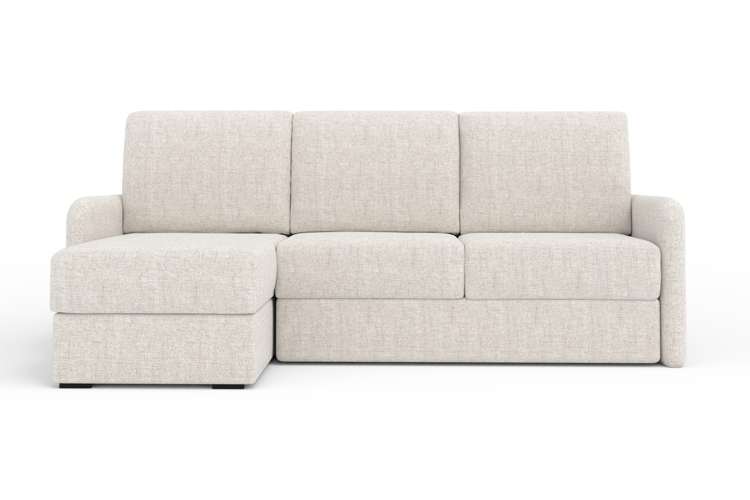 ECKSOFA BIANCO 215 cm breit in Stoff Creme links - Creme, Holzwerkstoff/Textil (215/145cm) - Deine Möbel 24