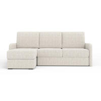 ECKSOFA BIANCO 215 cm breit in Stoff Creme links - Creme, Holzwerkstoff/Textil (215/145cm) - Deine Möbel 24