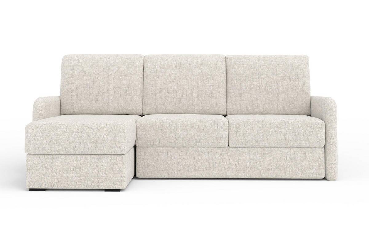ECKSOFA BIANCO 215 cm breit in Stoff Creme links - Creme, Holzwerkstoff/Textil (215/145cm) - Deine Möbel 24