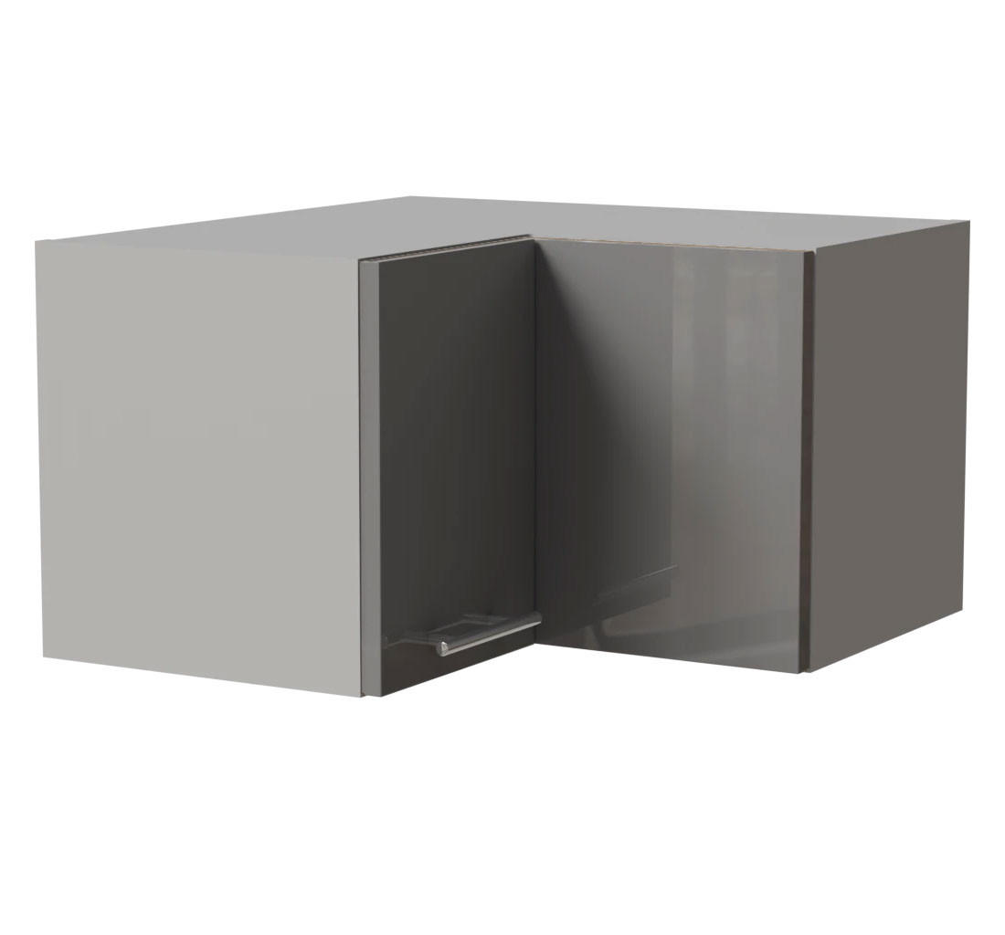 ECKHÄNGESCHRANK Essen W12/60/36 Grau Hochglanz / Grau Matt 60 / 60 / 36cm - Grau, Holz/Holzwerkstoff (60/36/60cm) - Feldmann-Wohnen