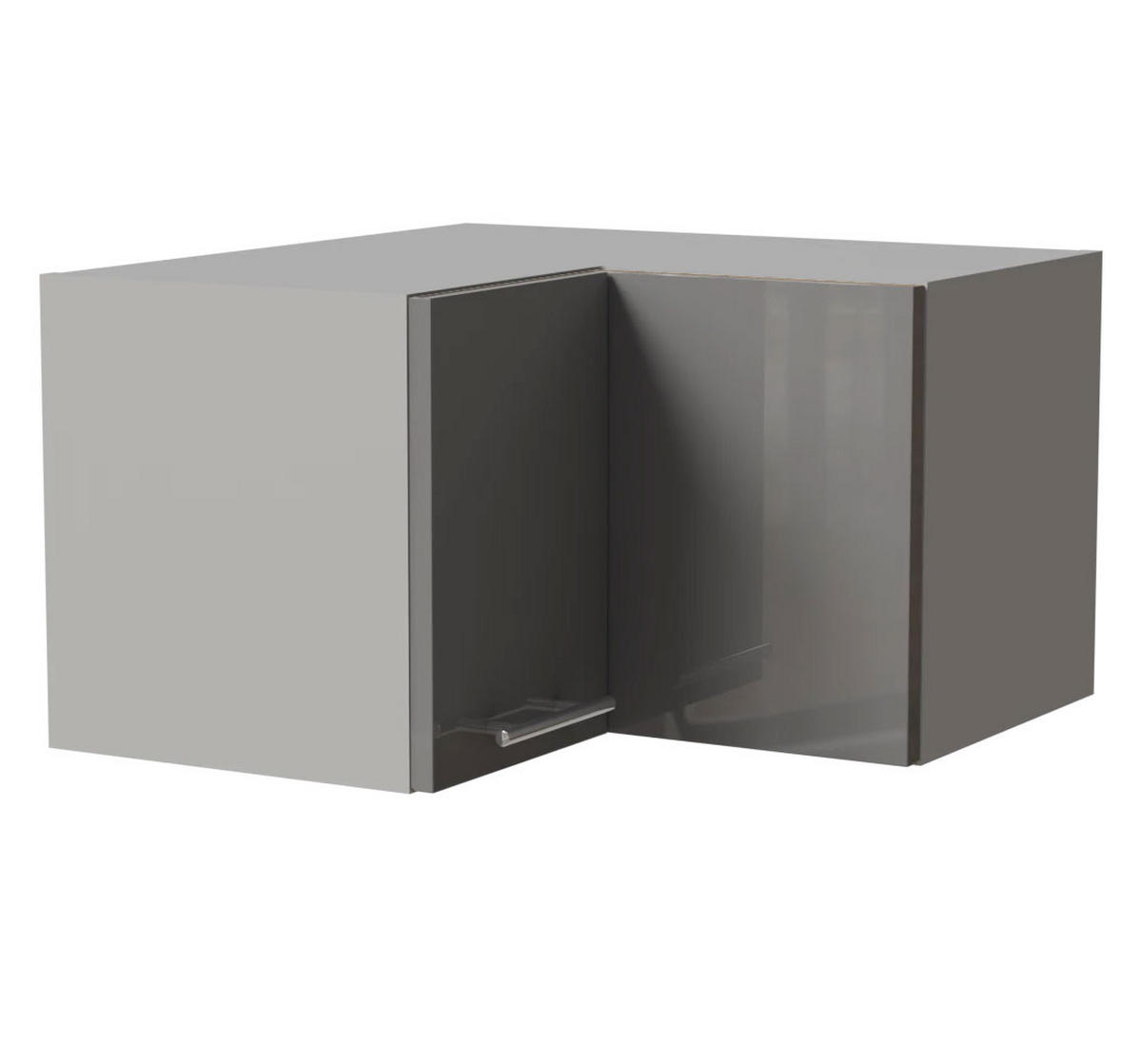 ECKHÄNGESCHRANK Essen W12/60/36 Grau Hochglanz / Grau Matt 60 / 60 / 36cm - Grau, Holz/Holzwerkstoff (60/36/60cm) - Feldmann-Wohnen