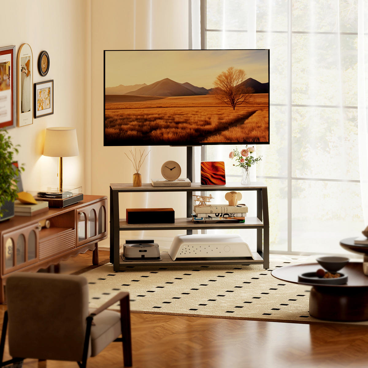 TV-MÖBEL DE-16176 110/43/150 cm Grau - Grau, Holzwerkstoff (43/150/110cm) - ComfortXL