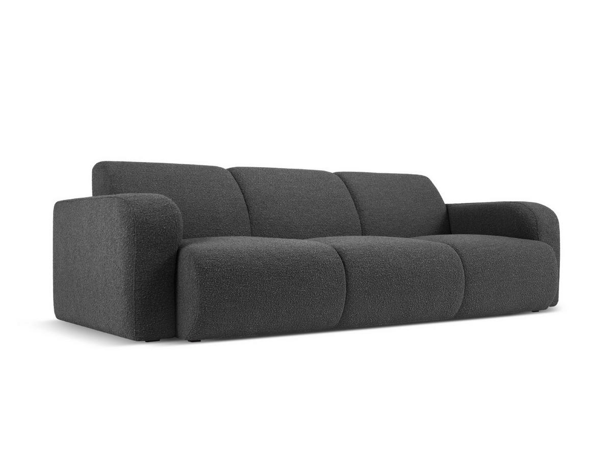 SOFA Molino aus Boucle dunkelgrau 3 Sitzplätze - Dunkelgrau, Textil (95/72/235cm) - Micadoni