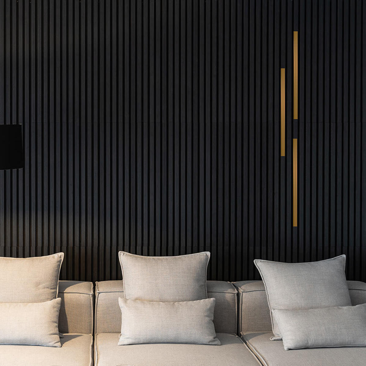 DEKOLEISTE für Akustikpaneel FIRE 3er Set - 50 cm - Goldfarben, Metall (50/1.3/2.7cm) - Home Deluxe