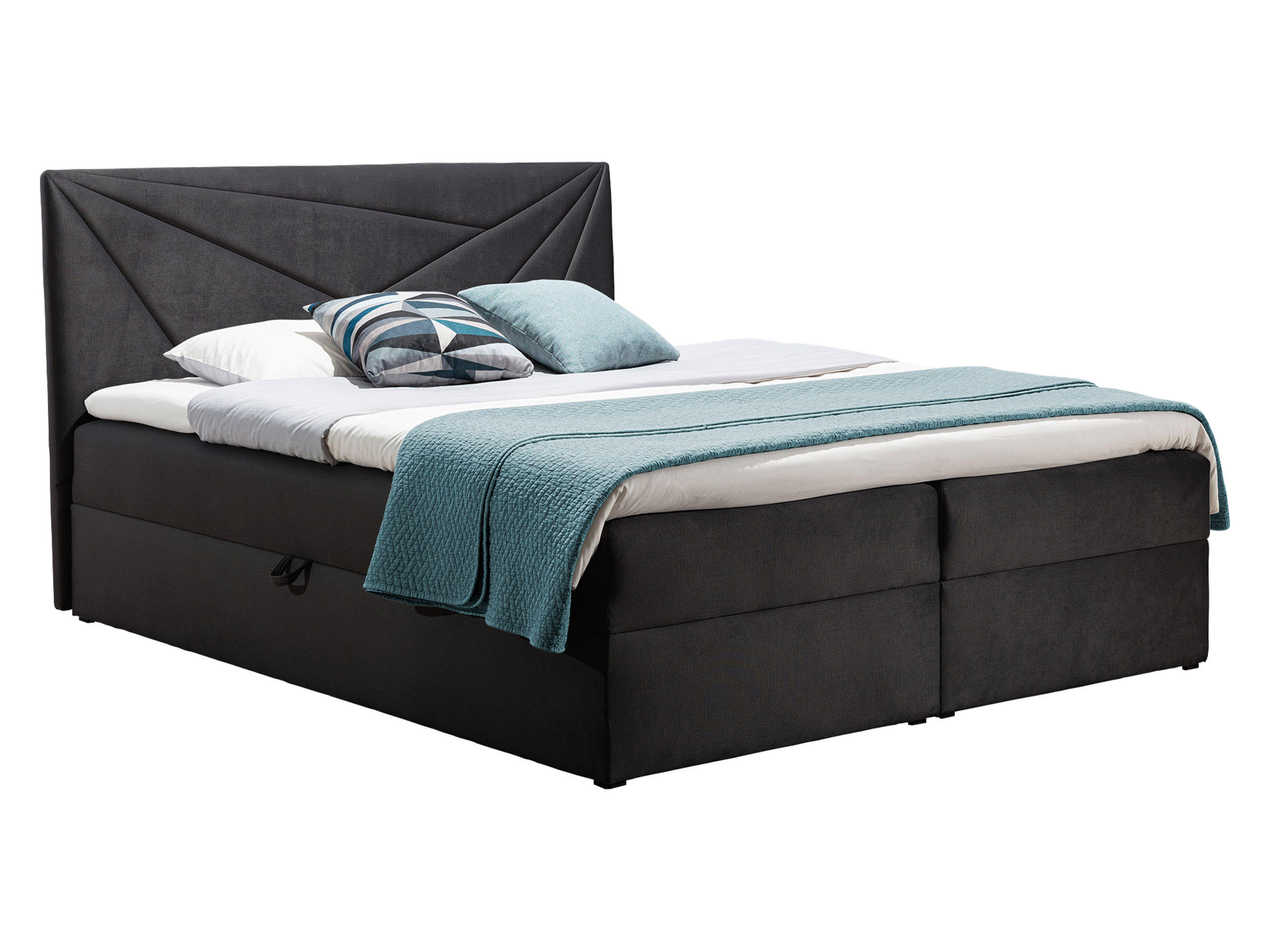 Mirjan24 Boxbett Dunkelgrau 140x200 cm