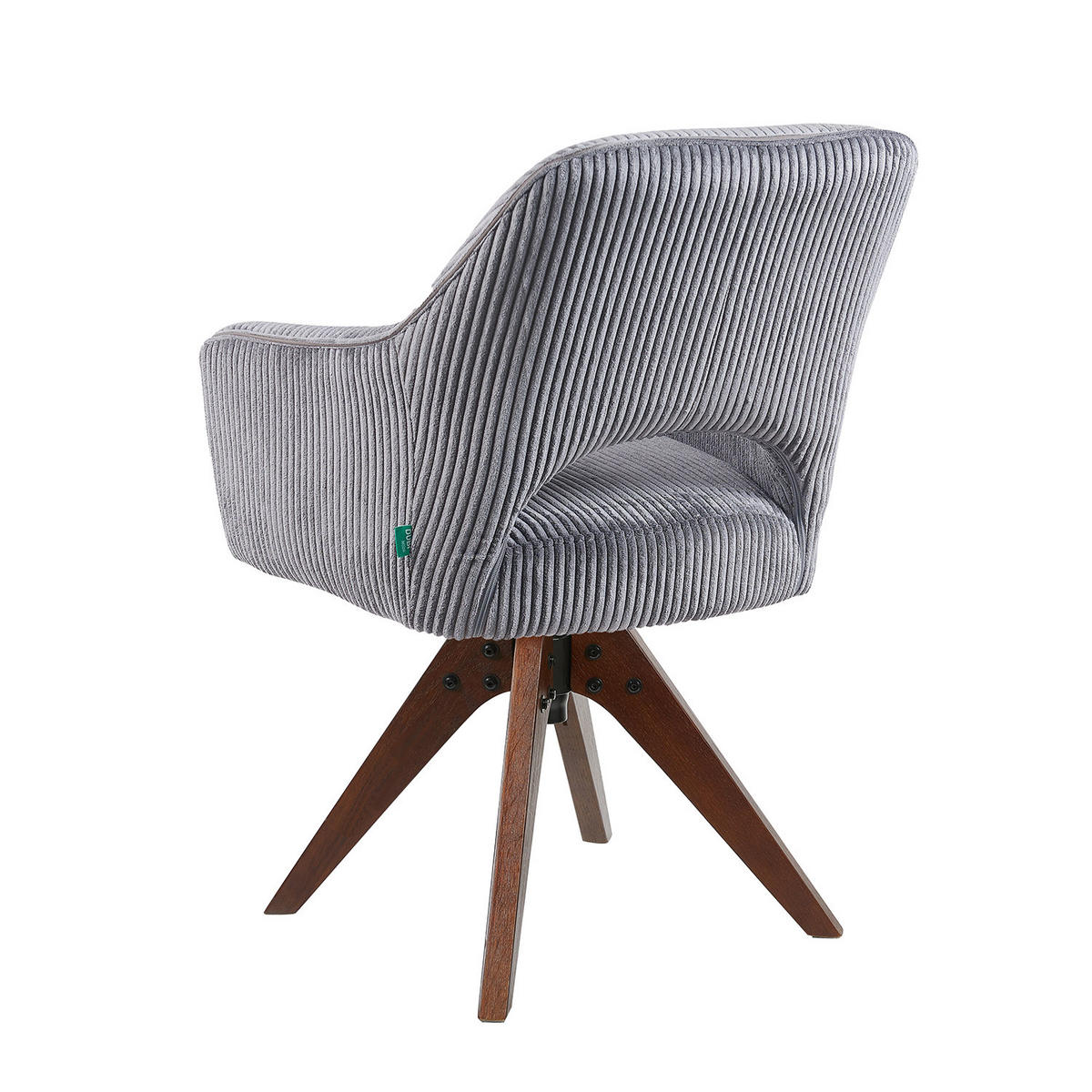 DREHSTUHL Mika-Lena 2er-Set - Nussbaumfarben/Grau, Eichenholz/Holz (60/87/65cm) - DUBI Möbel