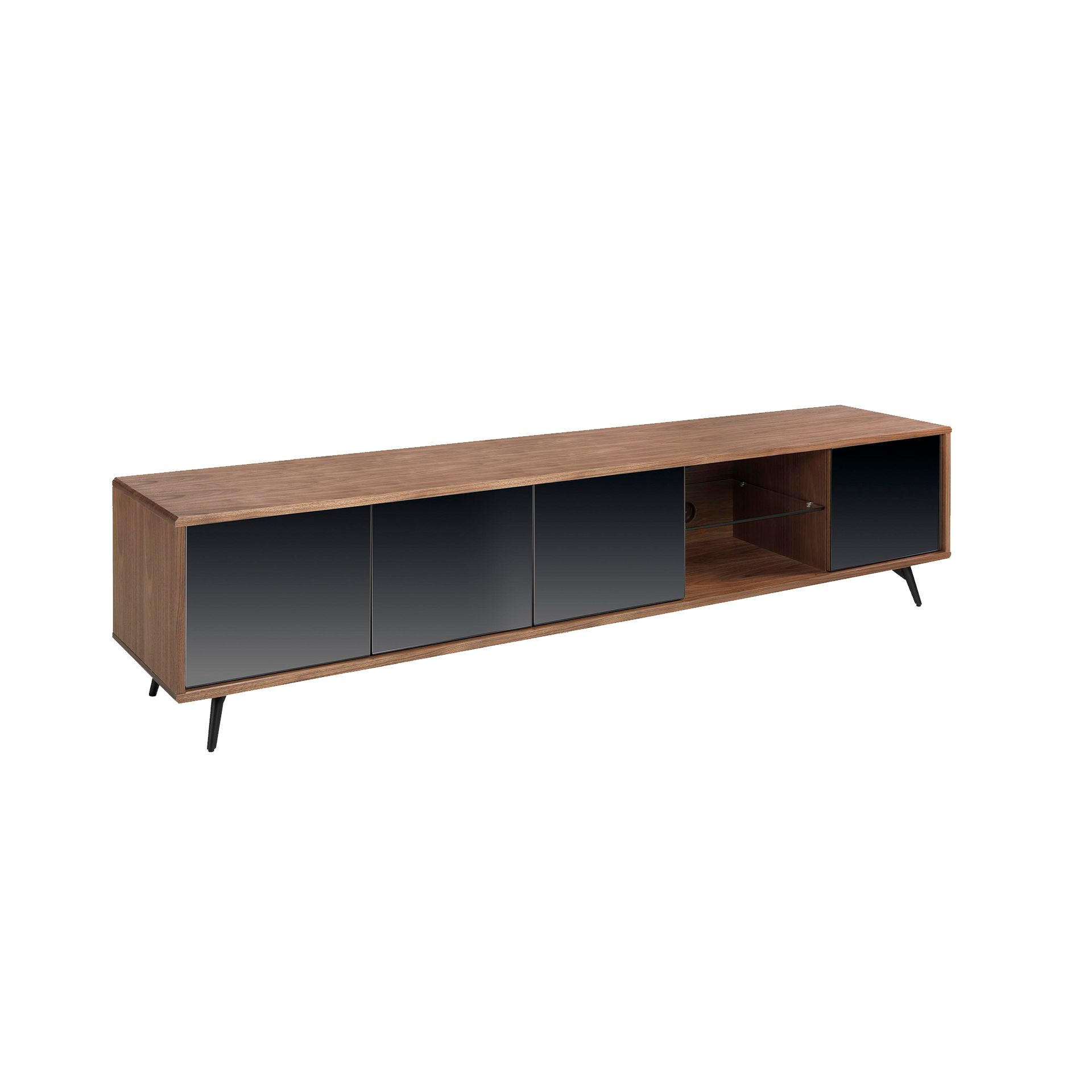 Angel Cerda Tv-Element Walnuss, Schwarz 240x50x45 cm