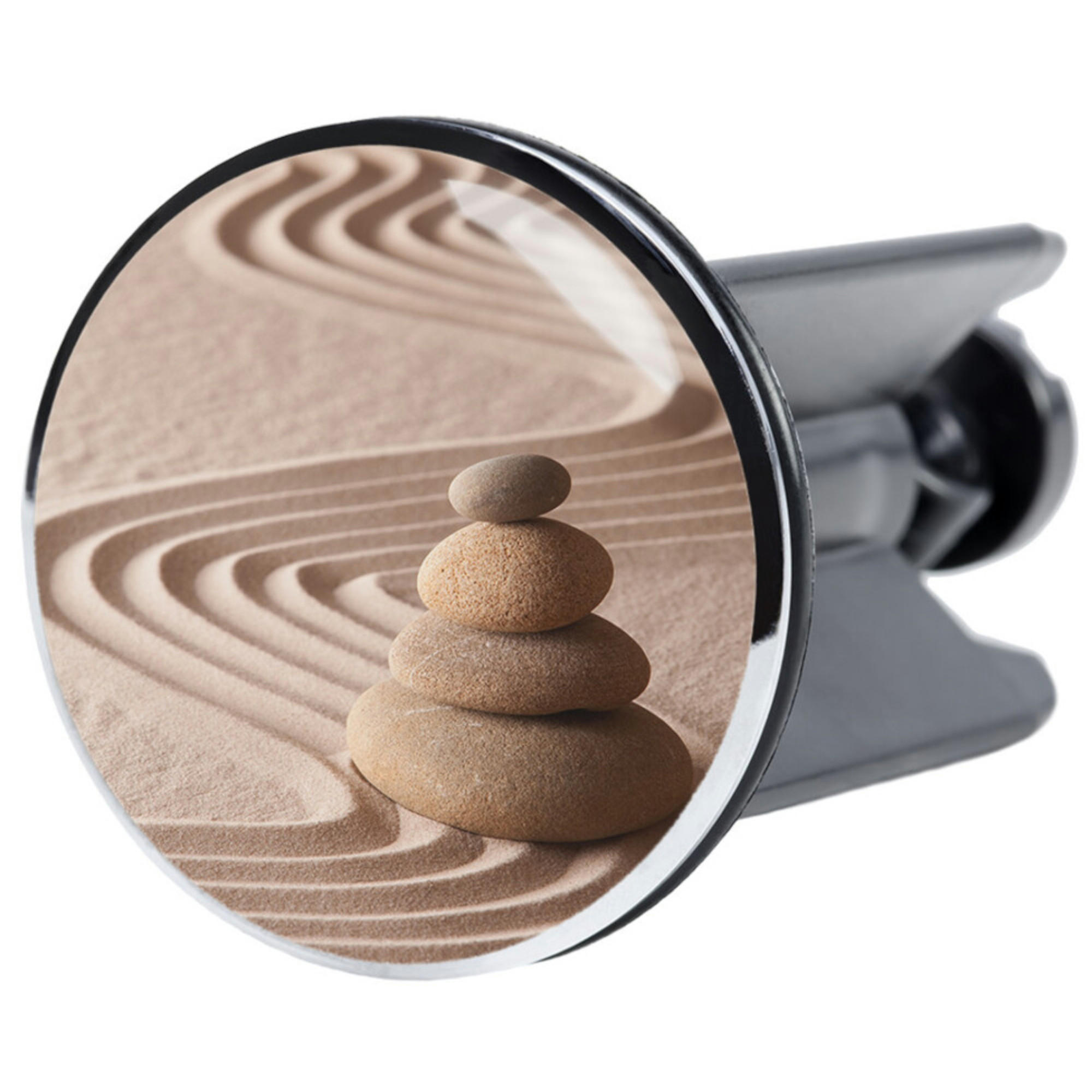 WASCHBECKENSTÖPSEL Zen - Braun, Kunststoff/Metall (4/7/7cm) - Sanilo