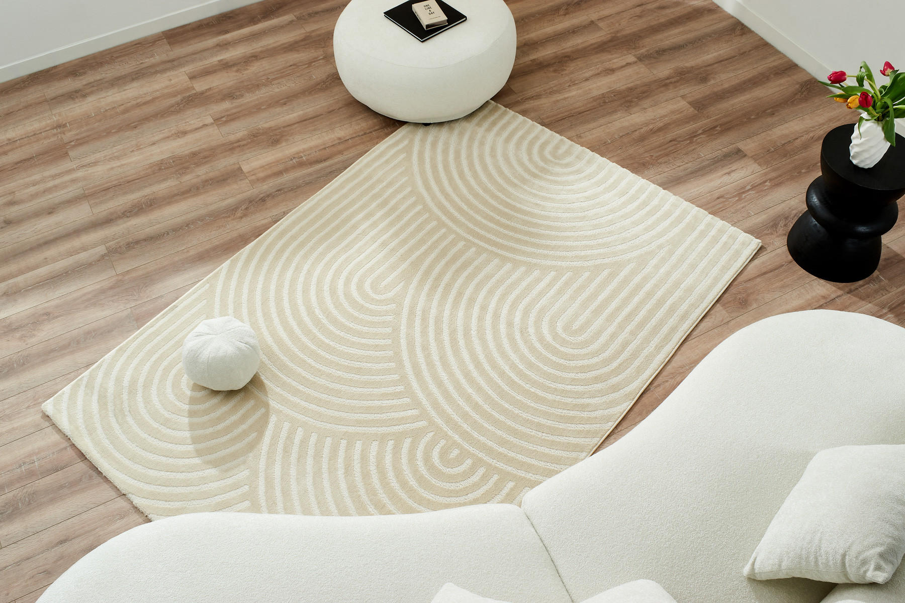TEPPICH mit geometrischem Muster Bianca Creme 160x230 cm - Creme, Textil (160/230cm) - Nazar Rugs