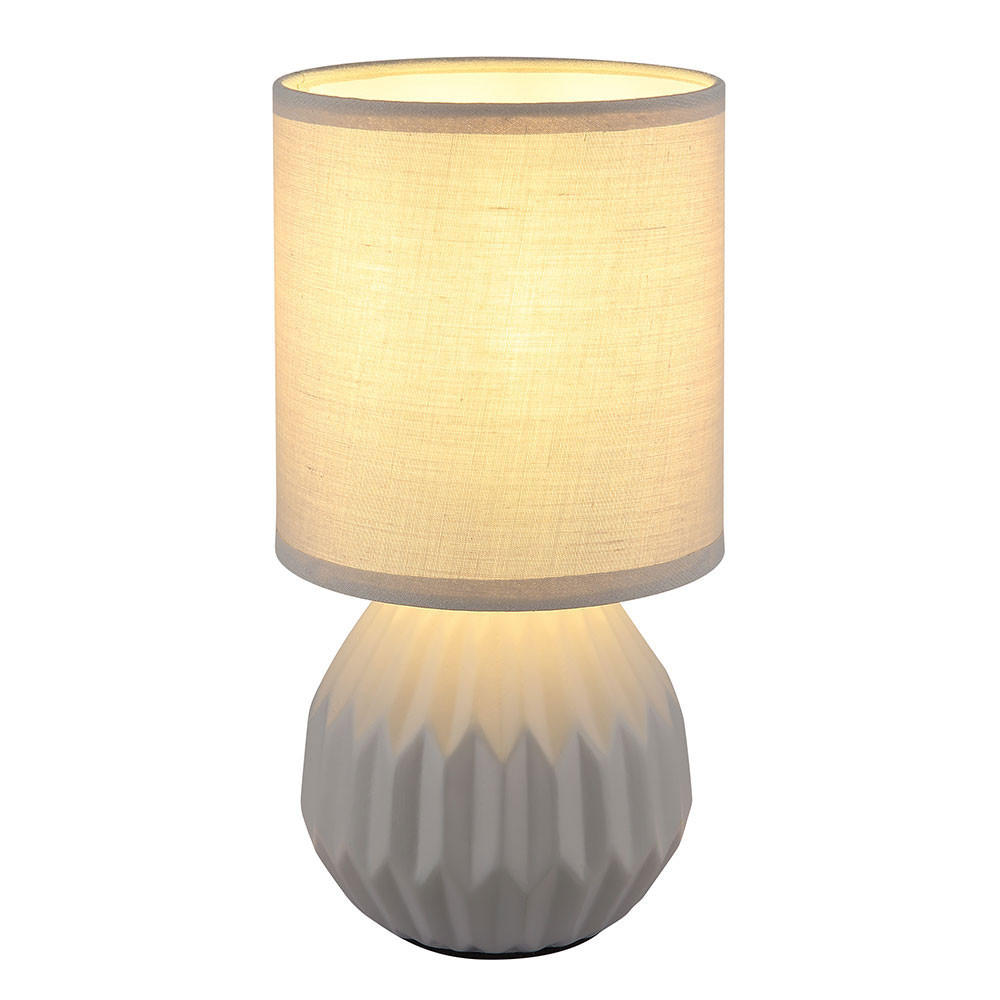 TISCHLEUCHTE SYLAS Grau Keramik Textil - Grau, Textil (12/12/23cm) - Globo Lighting