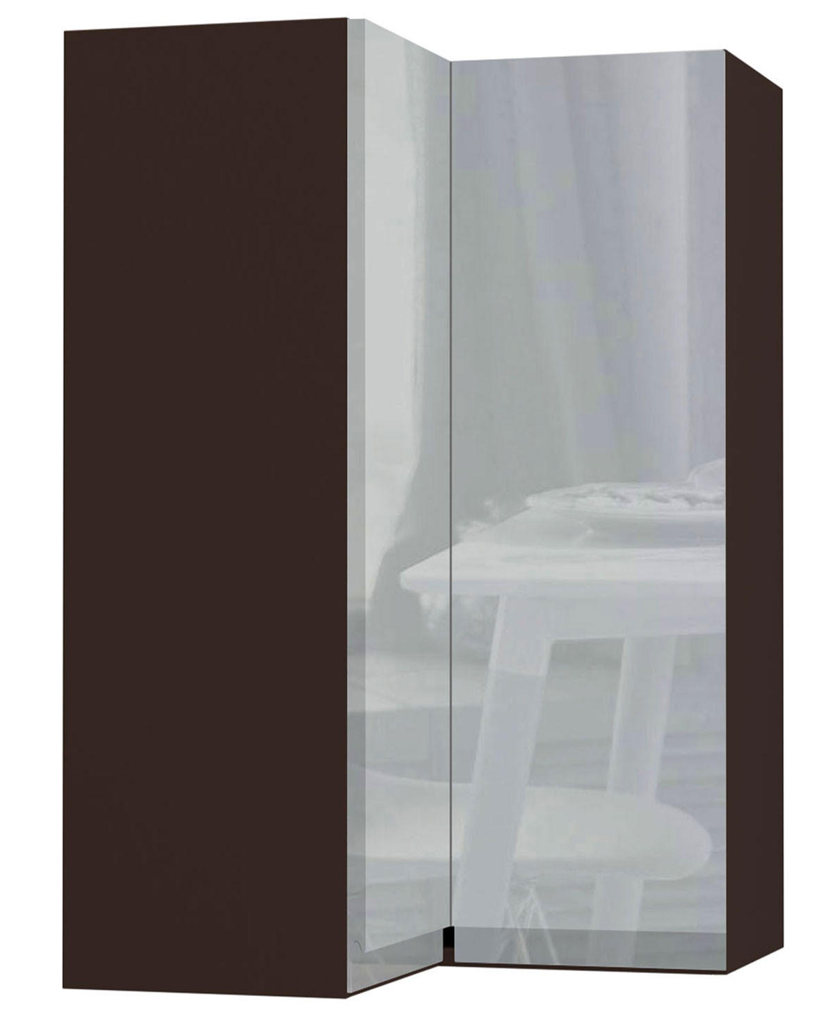 ECKHÄNGESCHRANK Avellino W14/60 Lava / Grau Acryl Hochglanz 60 / 60 / 96cm - Dunkelgrau/Grau, Holz/Holzwerkstoff (60/96/60cm) - Feldmann-Wohnen