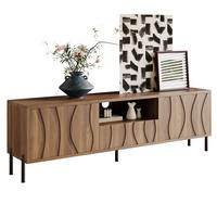 TV-SCHRANK in Natur mit wellenförmigen Türen und Kabeldurchführungen 160/35/46 cm - Naturfarben, Holzwerkstoff (160/46/35cm) - Redom