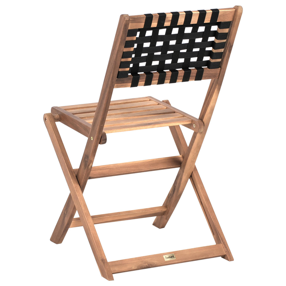 BISTRO-SET Akazienholz Braun/Schwarz Coniolo - Braun, Holz - Beliani
