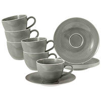 KAFFEETASSEN MIT UNTERTASSEN Beat Color Glaze Perlgrau 260 ml 6er Set - Grau, Keramik (16.7/8.6/16.7cm) - Seltmann Weiden