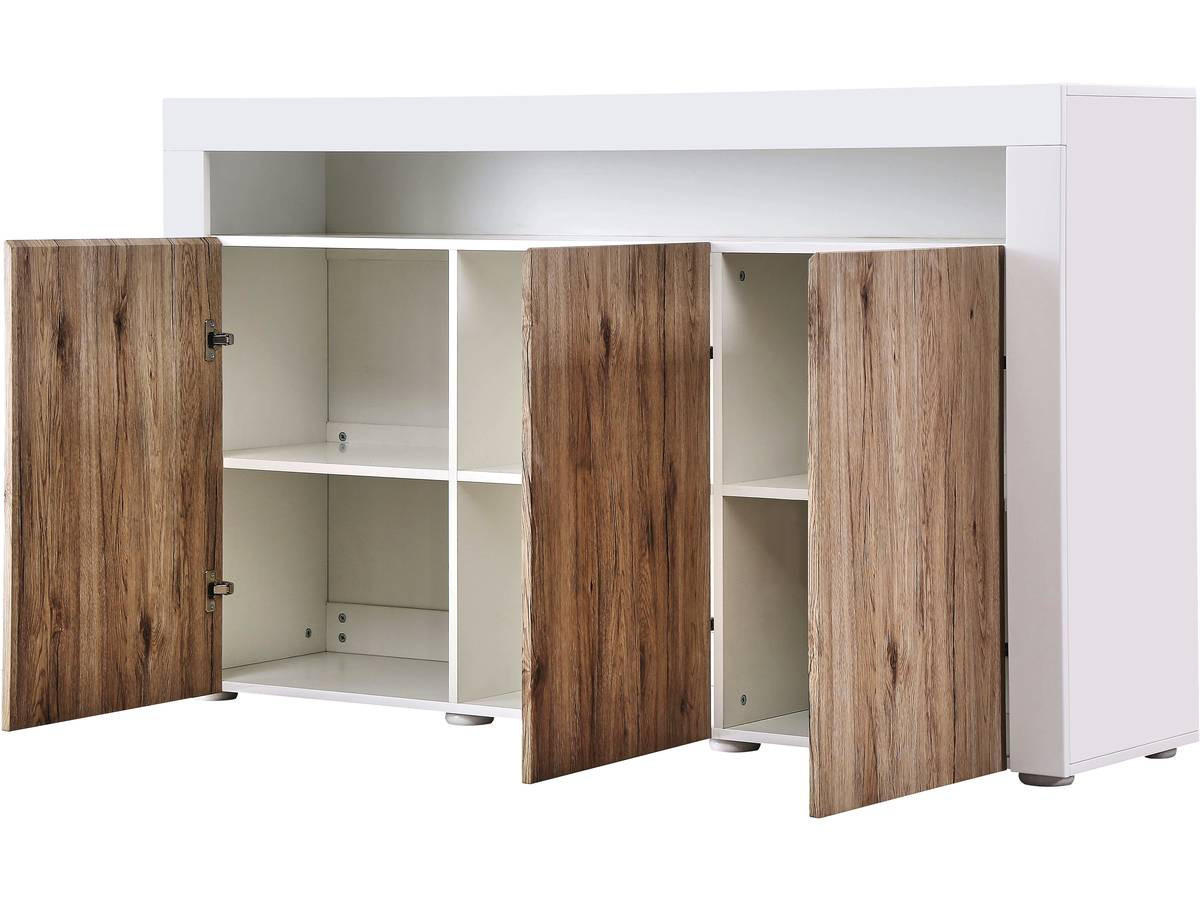 BUFFETSCHRANK bogota Eiche / weiß lackiert - Hellbraun, Holzwerkstoff (4/70/44cm) - Habitat Garten
