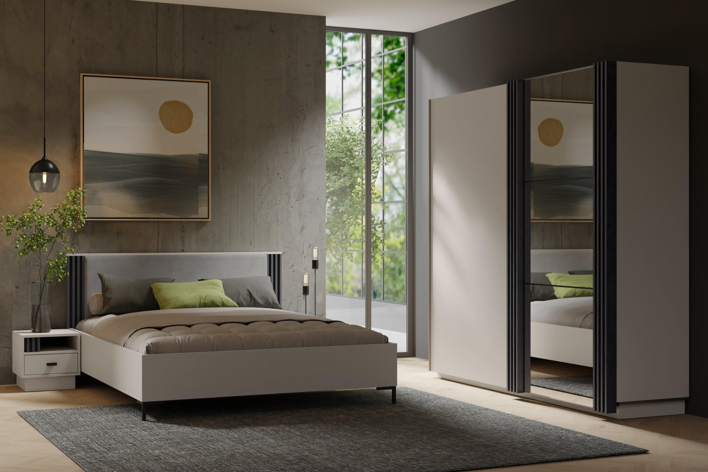 Thumbnail - Deine Möbel 24 Nachttisch, Kaschmir, Holzwerkstoff, 40x40x36 cm, Schlafzimmer, Nachttische