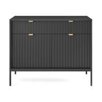KOMMODE – KSZ104 – 104 cm – NOVA – Schwarz - Schwarz, Holzwerkstoff (104/83/39cm) - hi-markt