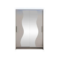 KLEIDERSCHRANK Miami S, mit RGB LED Beleuchtung - Kaschmir/Silberfarben, Holzwerkstoff/Kunststoff (120/200/58cm) - MIRJAN24
