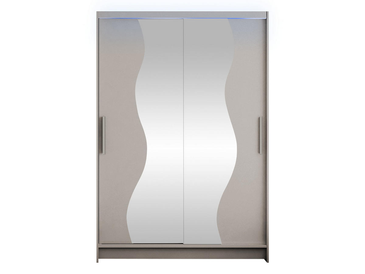 KLEIDERSCHRANK Miami S, mit RGB LED Beleuchtung - Kaschmir/Silberfarben, Holzwerkstoff/Kunststoff (120/200/58cm) - MIRJAN24