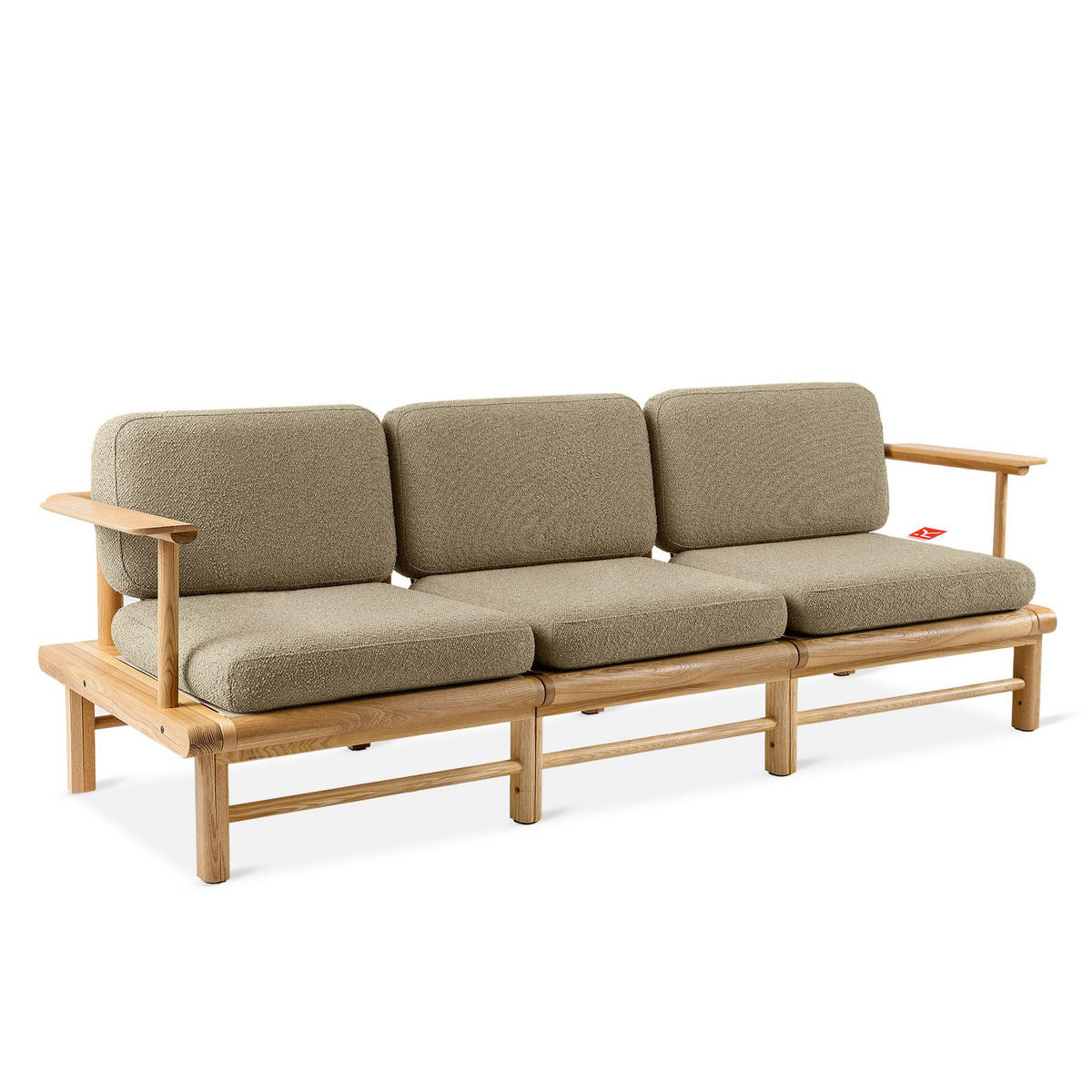 GARTENSOFA ATREDA 3-Sitzer - Beige, Holz/Textil (230/74/80cm) - KONSIMO®