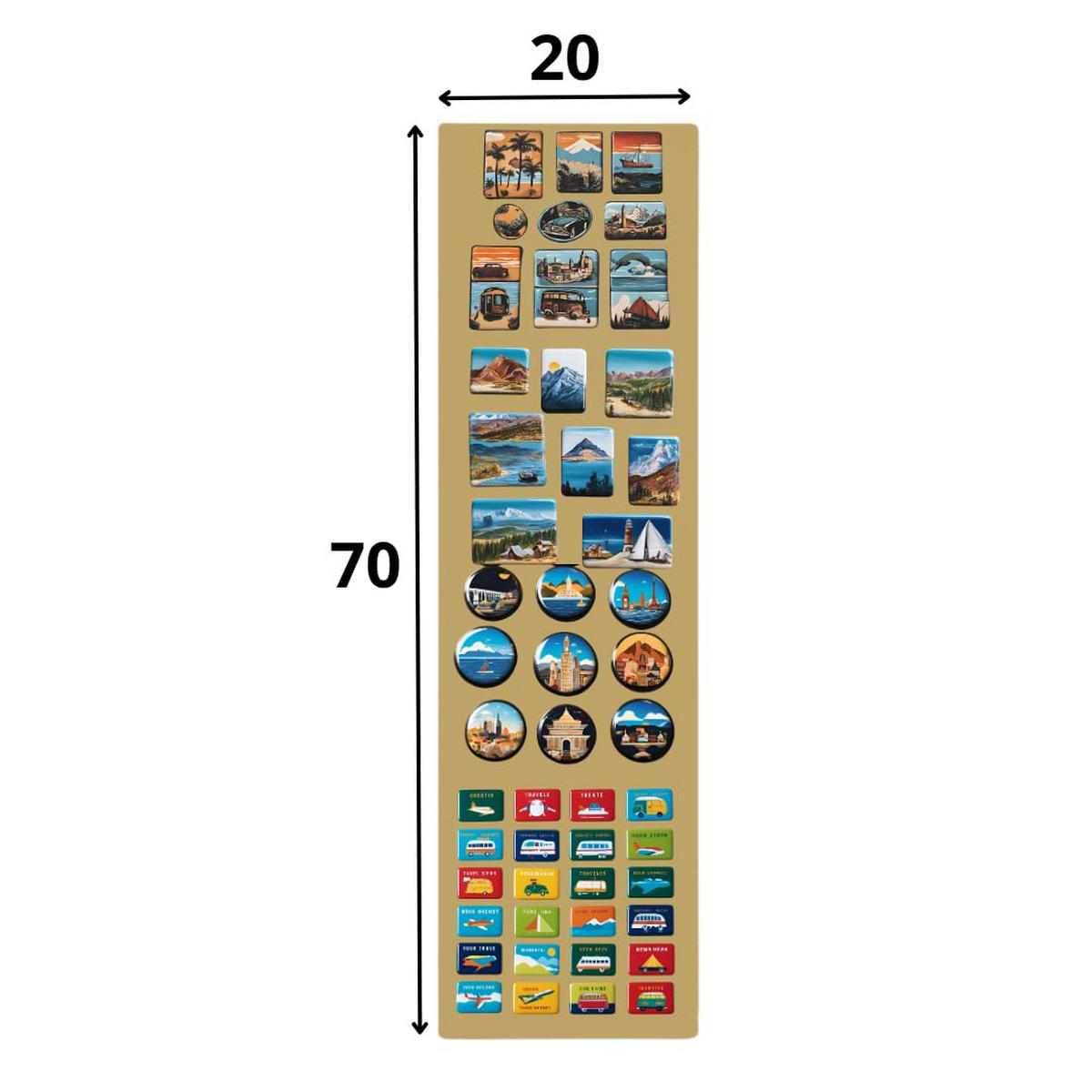 MAGNETTAFEL Klein & Groß Gold 70x20 cm - Magnetisches Stahlboard für Magnete, Fotos und Notizen, Beschreibbar - Goldfarben, Metall (20/70/0.7cm) - ANWICAR