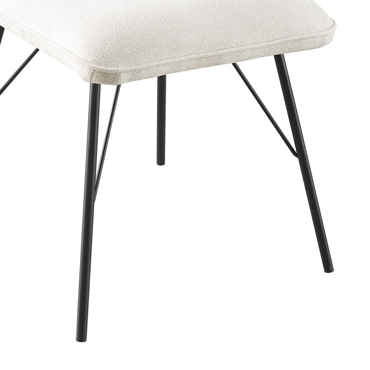 STUHL NELE Creme 2 Stück - Creme, Textil/Metall (46/85/60cm) - B&D Home