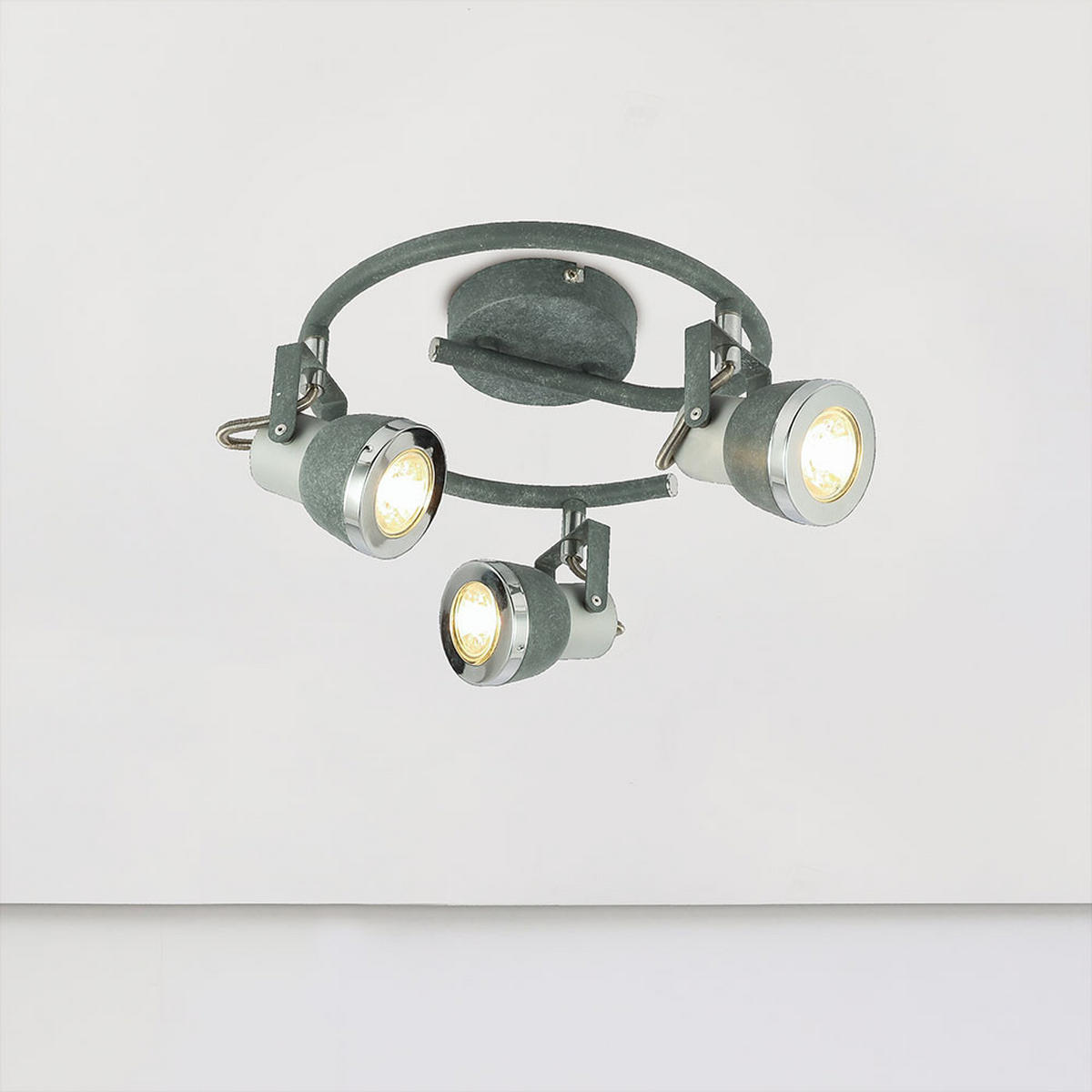 LED DECKENLEUCHTE Spotleuchte Metall Steingrau - Grau, Metall (25.5/25.5/16cm) - Globo Lighting