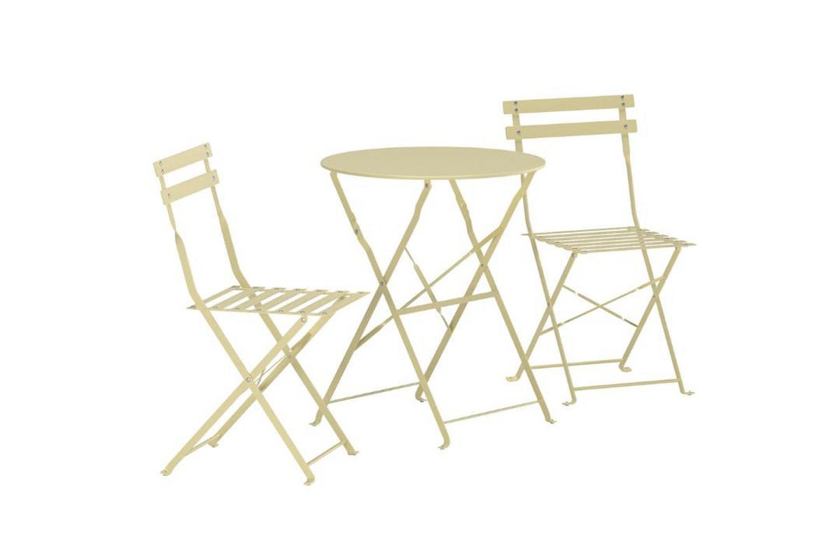 GARTENSET, Tao, Hellgelb, Stahl, 60 x 60 x 71 cm, 3-teilig - Hellgelb, Metall - ebuy24