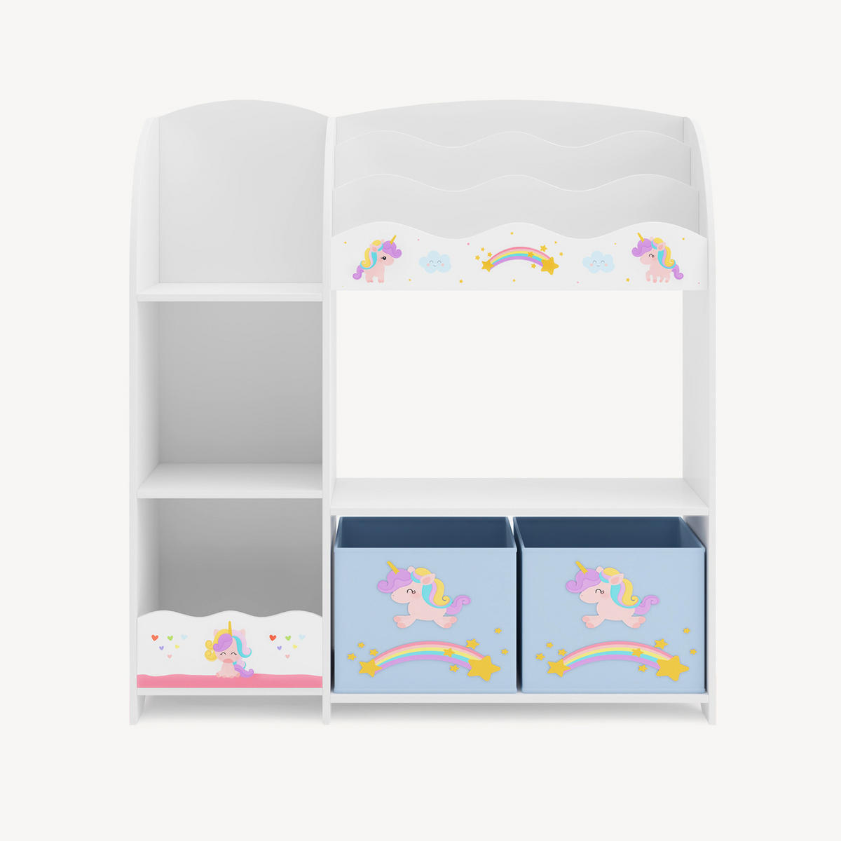 KINDERREGAL Lysekil - Lila/Weiß, Holzwerkstoff (93/100/30cm) - [en.casa]