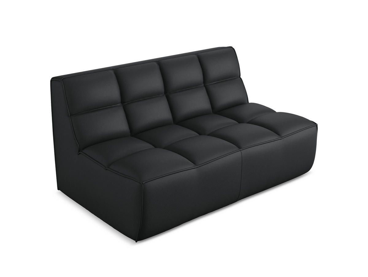 2-SITZER-SOFA Kunstleder Schwarz - Schwarz/Grau, Leder/Kunststoff (160/75/93cm) - Makamii