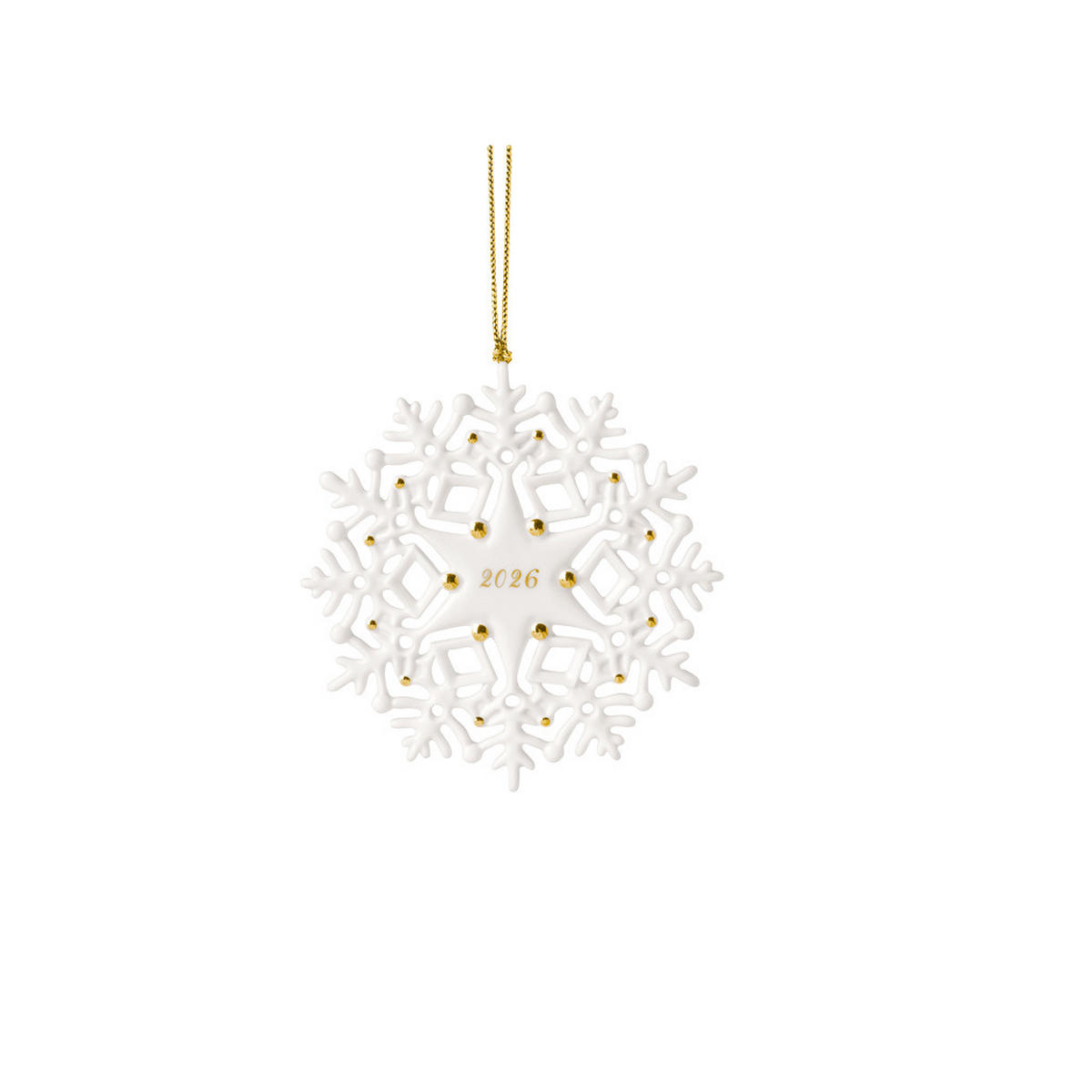 ORNAMENTE SCHNEEFLOCKE 2026 Christmas Classics weiß-gold 0,6 x 11 x 11 cm 6er Set - Goldfarben/Weiß, Keramik (11/11/1cm) - Villeroy & Boch