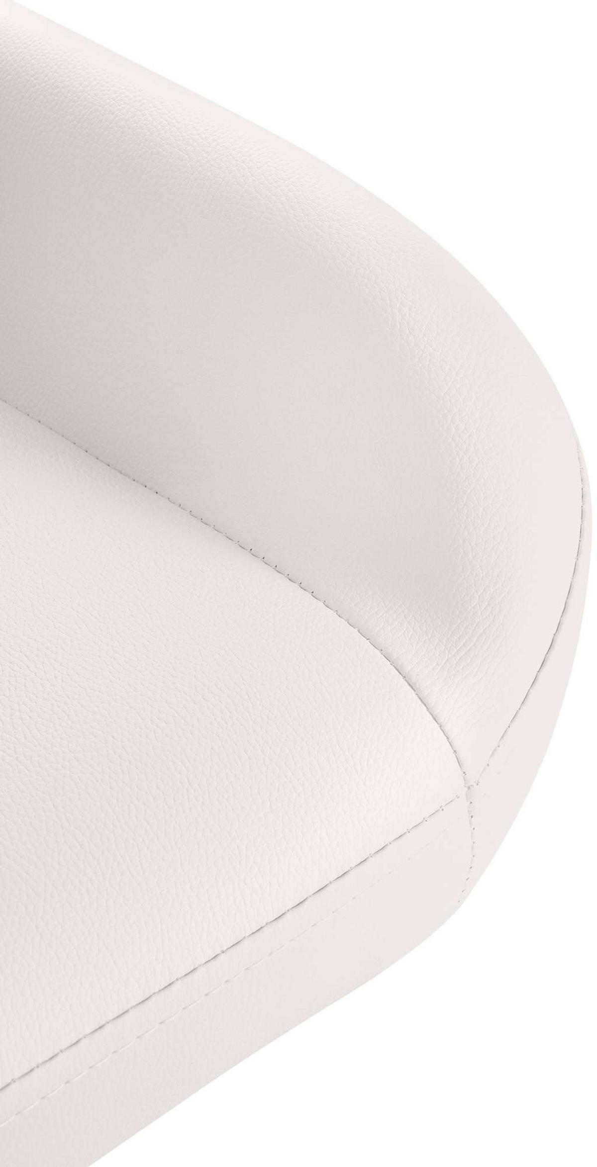 BARHOCKER 2er Set Lederlook weiß - Goldfarben/Weiß, Textil/Metall (51/89/52cm) - CLP