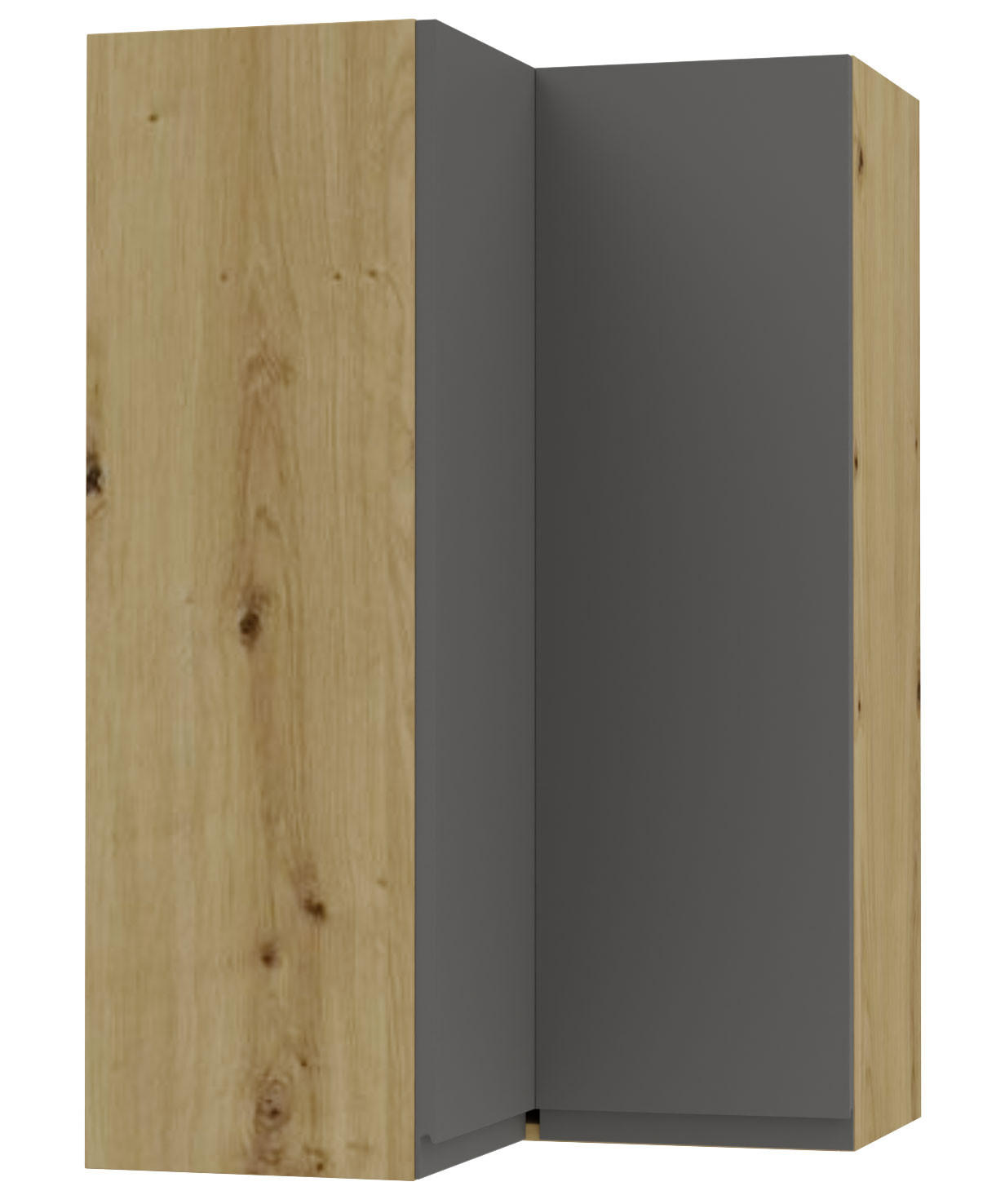 ECKHÄNGESCHRANK Avellino W14/60 Eiche Artisan / Graphit Acryl Matt 60 / 60 / 96cm - Graphitfarben/Eiche Artisan, Holz/Holzwerkstoff (60/96/60cm) - Feldmann-Wohnen