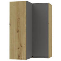 ECKHÄNGESCHRANK Avellino W14/60 Eiche Artisan / Graphit Acryl Matt 60 / 60 / 96cm - Graphitfarben/Eiche Artisan, Holz/Holzwerkstoff (60/96/60cm) - Feldmann-Wohnen