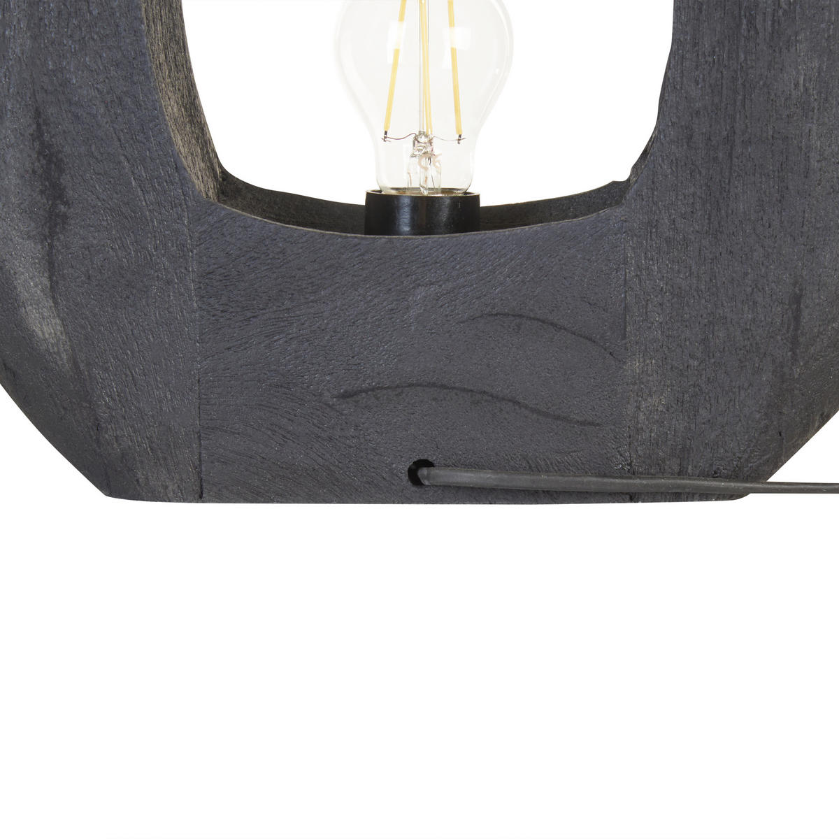 TISCHLAMPE Ajay 10/33/42 cm - Schwarz, Holz (10/33/42cm) - Beliani