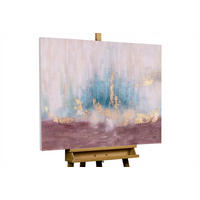 ACRYLBILD HANDGEMALT 100/75 cm - Türkis, Holz/Textil (100/75cm) - KUNSTLOFT