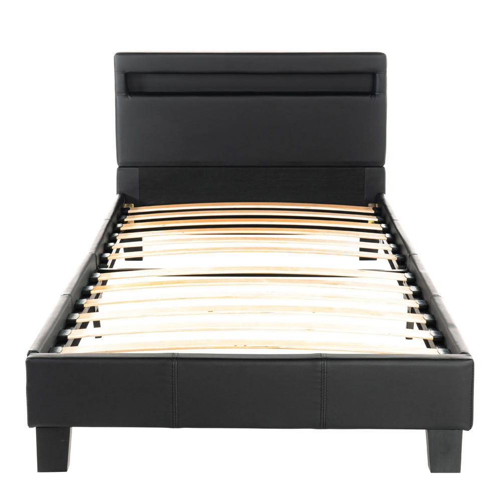 LED BETT ASTRO - Schwarz, 90 x 200 cm - Schwarz, Kunststoff - Home Deluxe