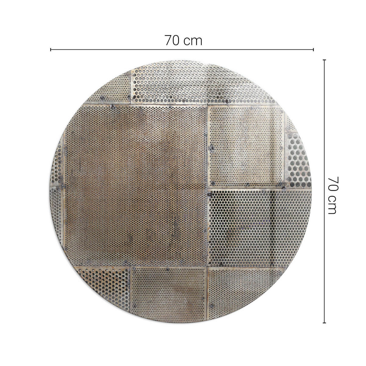 GLASPLATTE für Kamin Ø 70 cm Beige - Beige, Glas (70/70/0.4cm) - ArtPrintCave