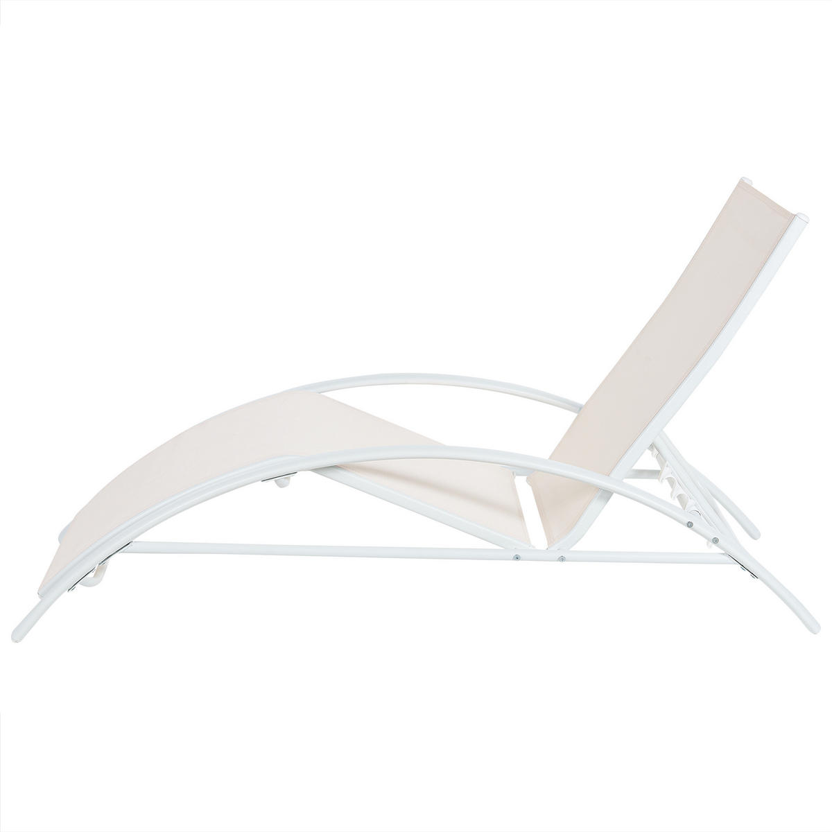 GARTENLIEGE beige Gaeta - Beige, Metall (60/93/170cm) - Beliani